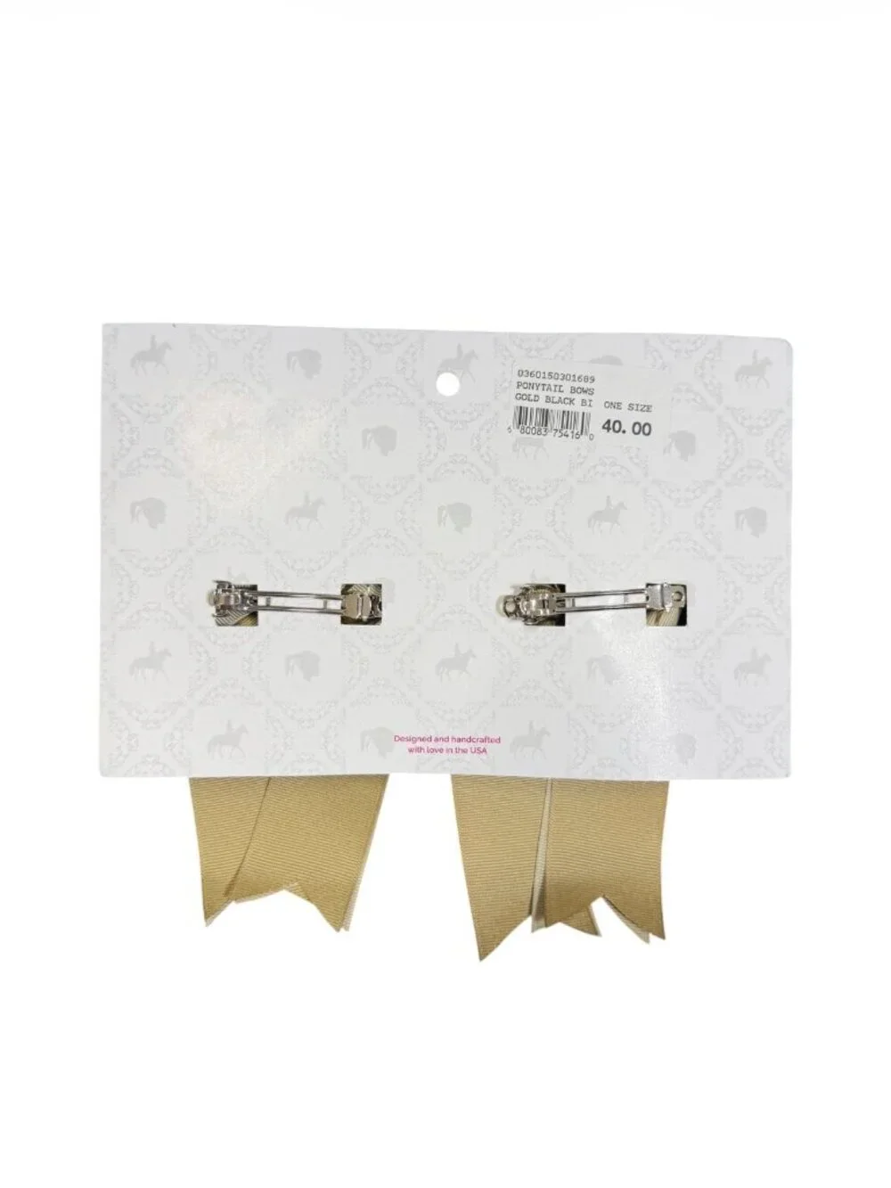 PonyTail Bows - Equestrian Show Bows | Gold & Black